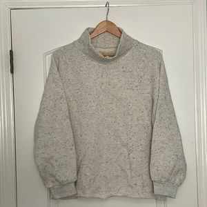 NWT Madewell Relaxed Sweatshirt, raw edge hem, pleated puff sleeves